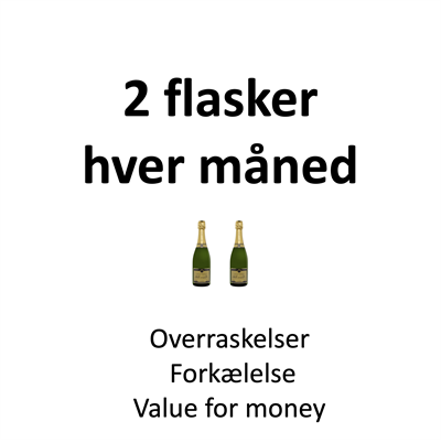 Champagne abonnement, 2 flasker hver måned